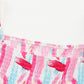 Printed Square Neck Tied Smocked Dress