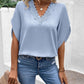 Lace Detail V-Neck Half Sleeve Blouse