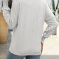 Textured Notched Lantern Sleeve T-Shirt