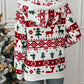 Drawstring Christmas Element Zip Up Hooded Jacket