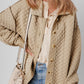 Exposed Seam Collared Neck Button Up Shacket