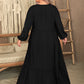 Plus Size Ruffled V-Neck Long Sleeve Dress