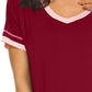 Contrast Trim Short Sleeve Lounge Dress