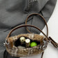 Fuzzy Polyester Mini Handbag with Zipper