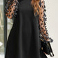 Round Neck Butterfly Mesh Long Sleeve Mini Dress