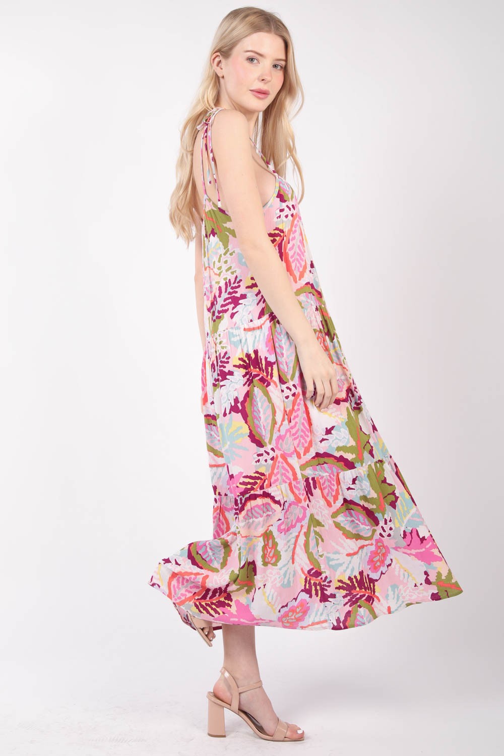 VERY J Tropical Printed Cami Midi Dress *