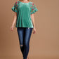 Umgee Velvet Embroidery Short Sleeve Blouse