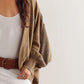 Exposed Seam Open Front Batwing Sleeve Hooded Cardigan