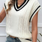 Devine Cable-Knit V-Neck Sweater Vest