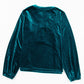 Notched Long Sleeve Velvet Top
