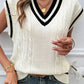 Devine Cable-Knit V-Neck Sweater Vest
