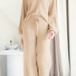 Round Neck Long Sleeve Top and Pants Set