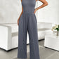 Round Neck Sleeveless Wide Leg Jumpsuit