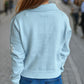 Pearl Trim Collared Neck Long Sleeve Cardigan