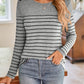 Striped Round Neck Long Sleeve T-Shirt