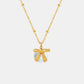 Titanium Steel Bow & Bead Pendant Necklace