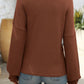Ribbed Round Neck Long Sleeve T-Shirt