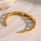Stainless Steel Inlaid Rhinestone Cutout Bracelet
