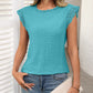 Lace Detail Round Neck Cap Sleeve Top