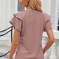 Full Size Eyelet Notched Flutter Sleeve T-Shirt
