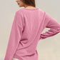 Double Take Striped Notched Long Sleeve T-Shirt