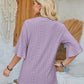 Eyelet Notched Half Sleeve T-Shirt