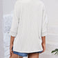 Full Size Textured Round Neck Three-Quarter Sleeve Blouse