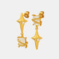 Zircon Copper Geometric Drop Earrings