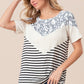 BiBi Printed Color Block Short Sleeve T-Shirt - Brand BiBi