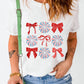 Full Size Bow Graphic Round Neck Short Sleeve T-Shirt