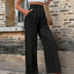 Tied High Waist Wide Leg Pants with Pockets
