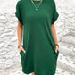 Full Size Round Neck Short Sleeve Mini Dress