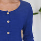Button Up Round Neck Long Sleeve Cardigan