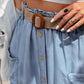 Frill Midi Skirt with Pockets