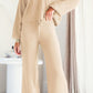 Round Neck Long Sleeve Top and Pants Set