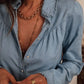Button Up Long Sleeve Denim Top