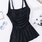 Full Size Ruched Square Neck Sleeveless One-Piece Swimwear