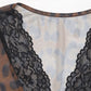 Perfee Leopard V-Neck Lace Bodysuit