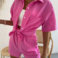 Button Up Short Sleeve Shirt and Shorts Set
