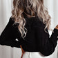 Glitter Surplice Long Sleeve Blouse