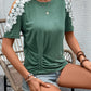 Lace Detail Round Neck Short Sleeve T-Shirt