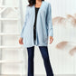 Cable-Knit Open Front Long Sleeve Cardigan
