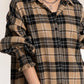 FAM-FAM Button Up Plaid Long Sleeve Shirt Dress