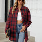 Plaid Collared Neck Long Sleeve Shirt