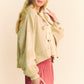 Davi & Dani Lace Up Exposed Seam French Terry Top
