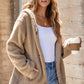 Drawstring Fleece Zip Up Hooded Jacket