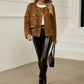 Snap Down Round Neck Jacket
