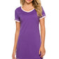 Contrast Trim Short Sleeve Lounge Dress