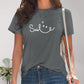 Full Size SMILE Round Neck Short Sleeve T-Shirt