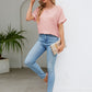 Round Neck Short Sleeve Blouse